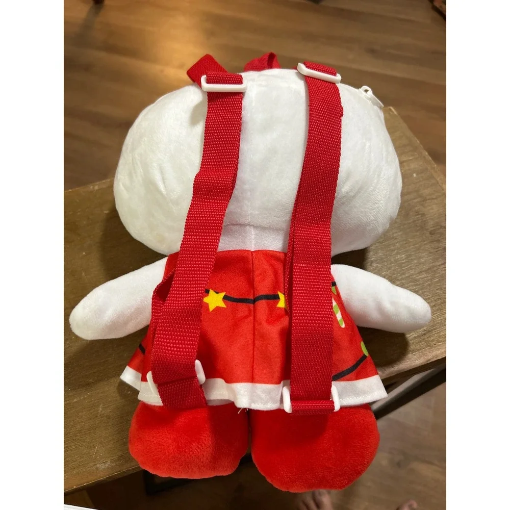 Sanrio Hello Kitty Christmas Holiday Plush Backpack Red Candy Cane‎ Dress Kids